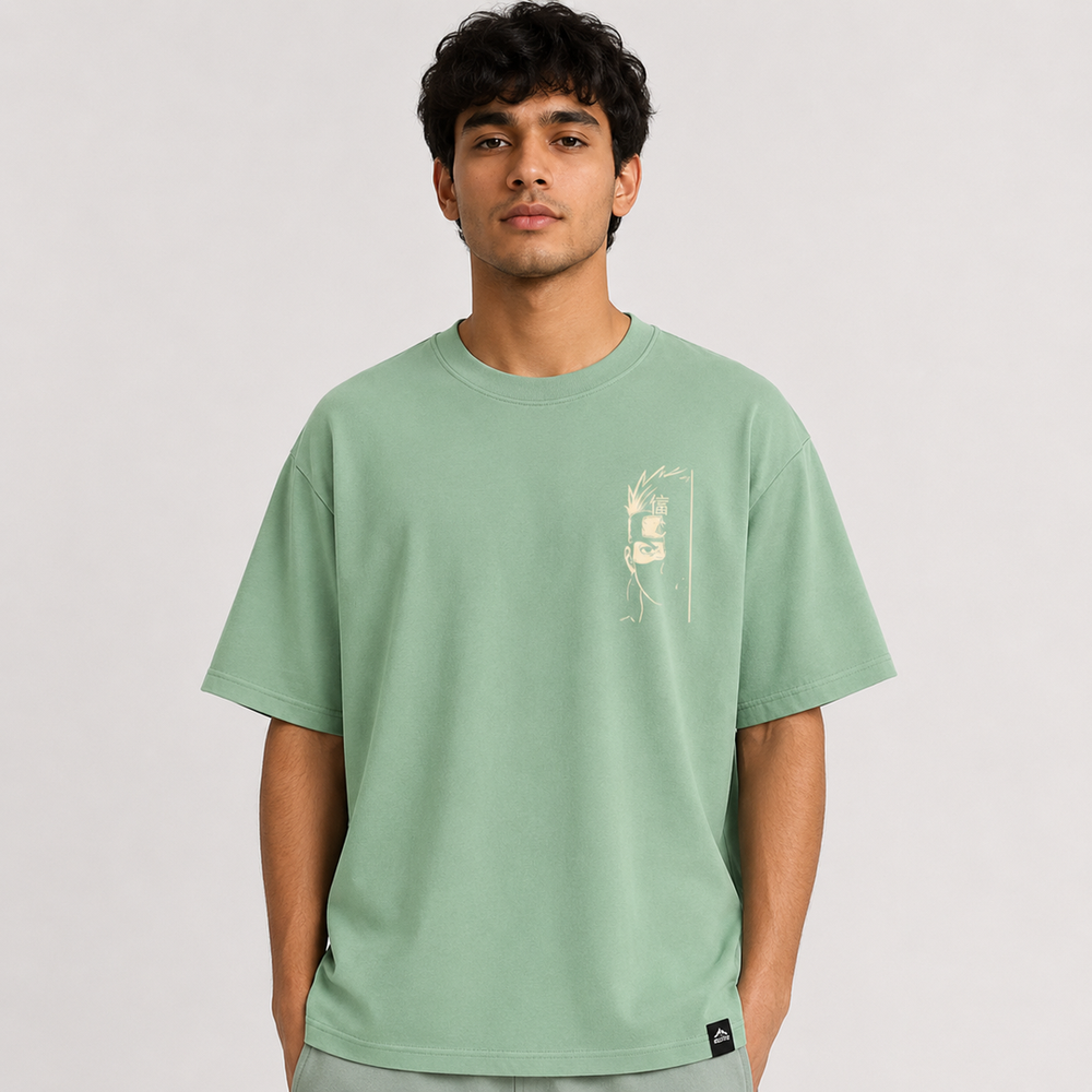 Tokiyo Lifestyle Oversized T-Shirt - TOTM004 - Pista - Image 1