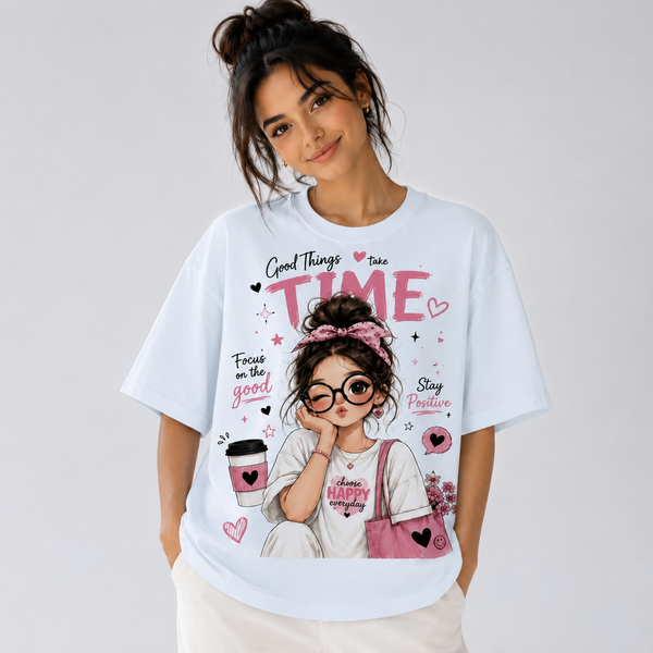 Tokiyo Lifestyle Women Oversized T-Shirt - TOVWO005 - White - Image 1