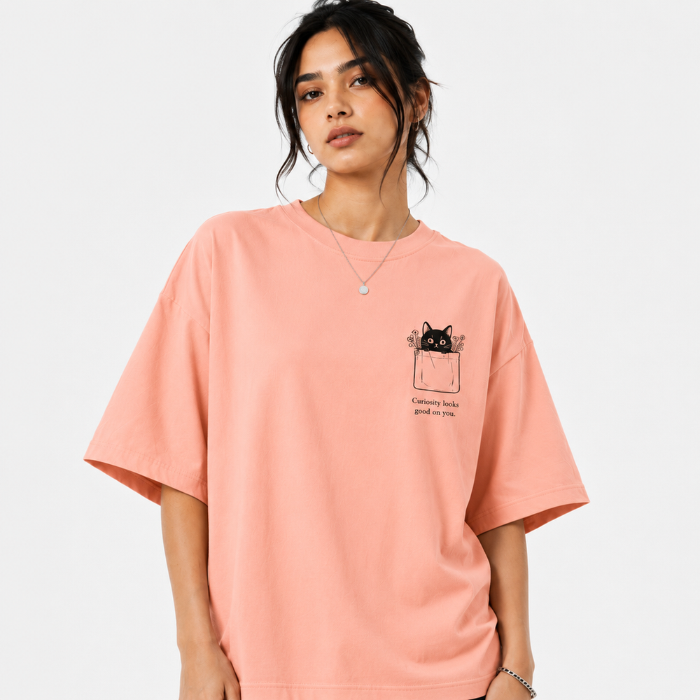 Tokiyo Lifestyle Women Oversized T-Shirt - TOVWO007 - Peach - Image 1