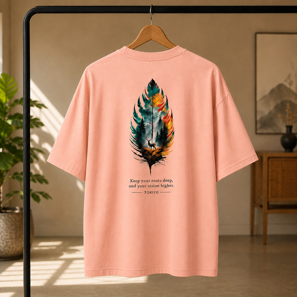 Tokiyo Lifestyle Oversized T-Shirt - TOTM017 - Peach