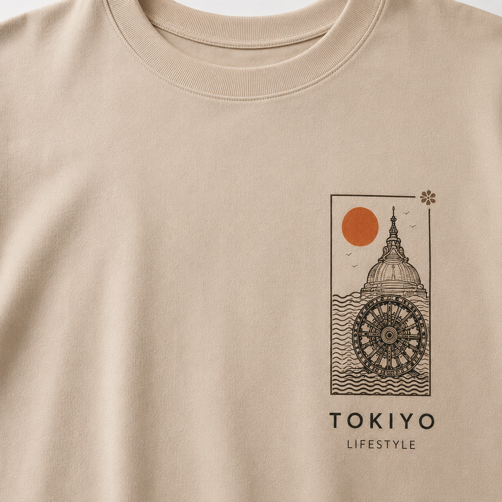 Tokiyo Lifestyle Women Oversized T-Shirt - TOVWO012 - Beige - Image 3