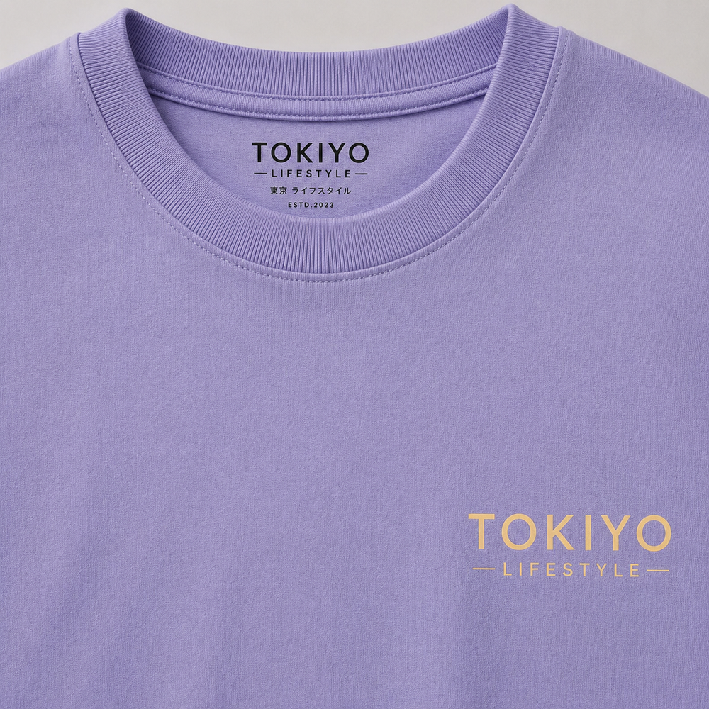 Tokiyo Lifestyle Oversized T-Shirt - TOTM010 - Lavender - Image 3