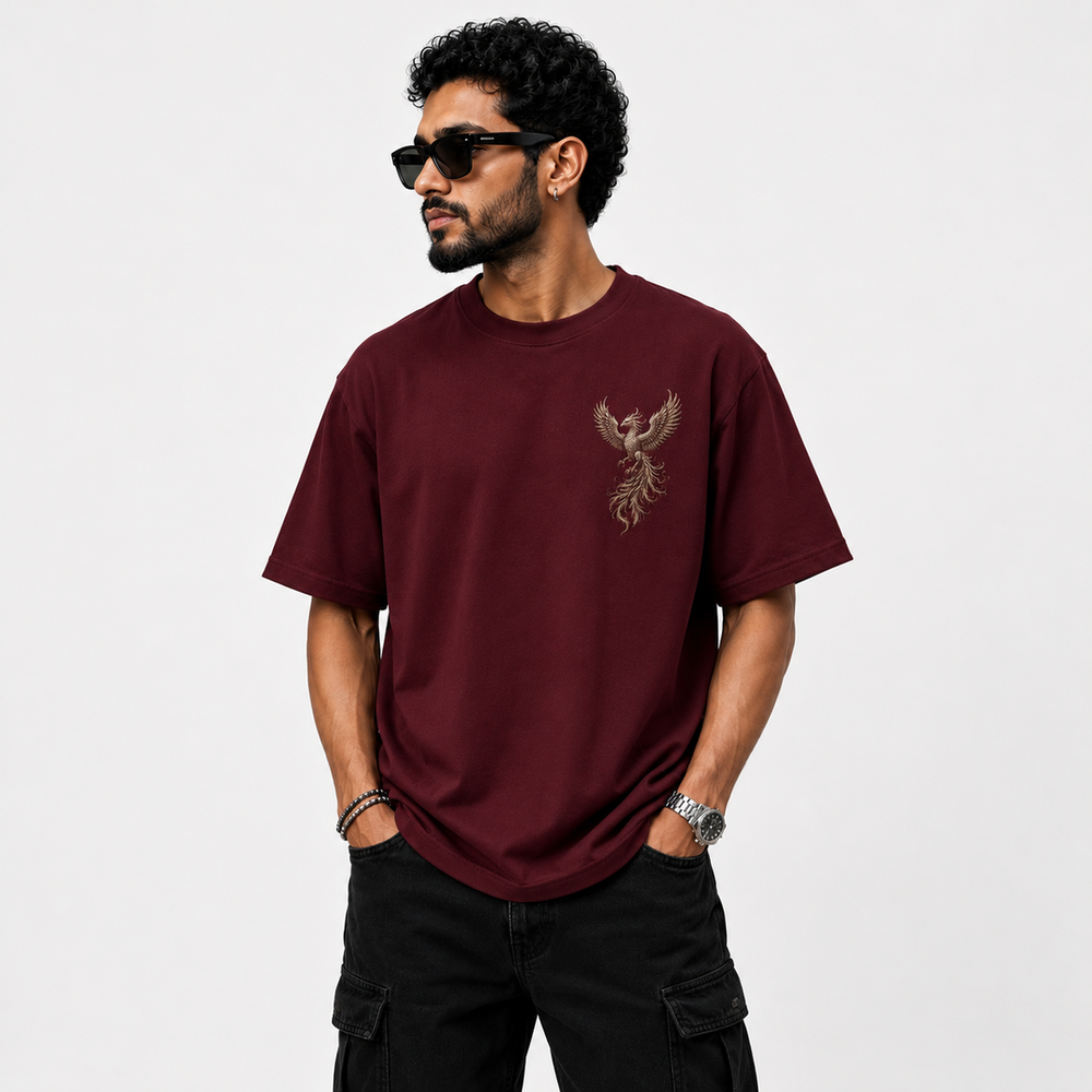 Tokiyo Lifestyle Oversized T-Shirt - TOTM032 - Wine