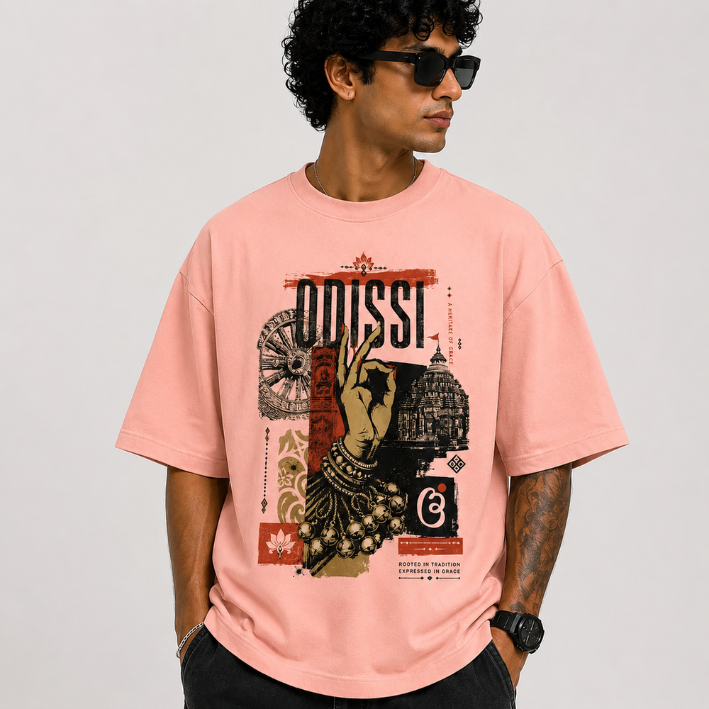 Tokiyo Lifestyle Oversized T-Shirt - TOTM003 - Peach - Image 1