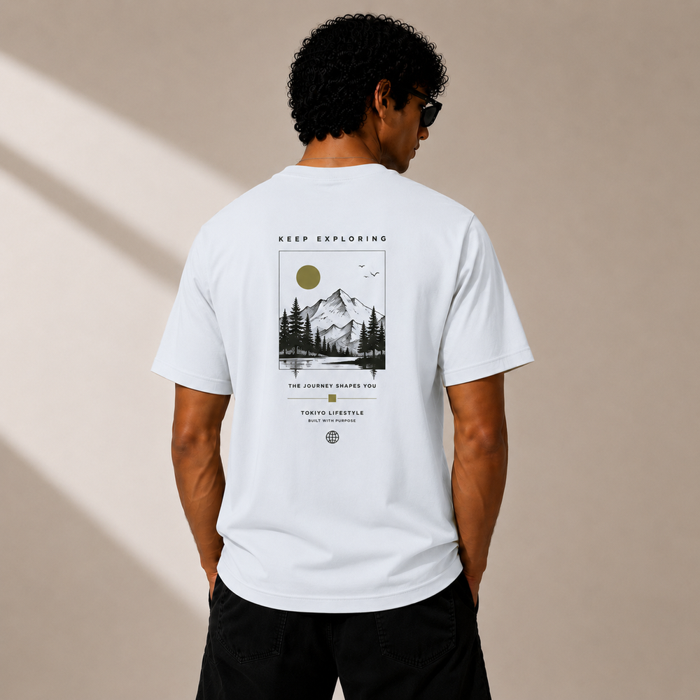Tokiyo Lifestyle Regular T-Shirt - TRTM008 - White - Image 2