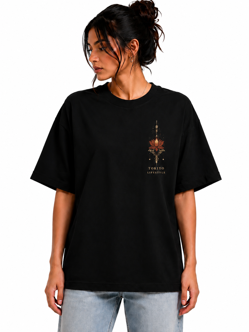 Tokiyo Lifestyle Women Oversized T-Shirt - TOVWO025 - Black