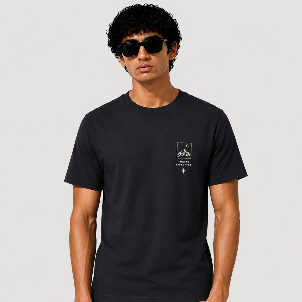 Tokiyo Lifestyle Regular T-Shirt - TRTM002 - Black - Image 1