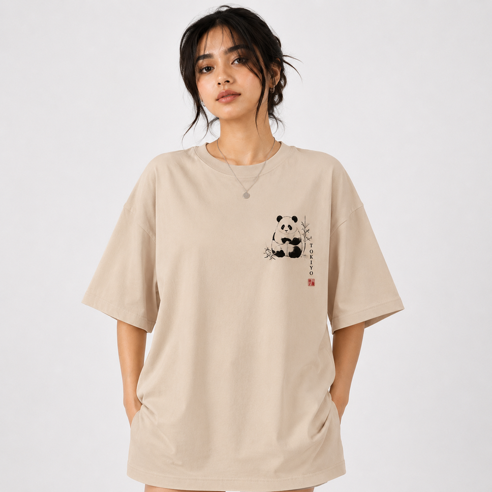 Tokiyo Lifestyle Women Oversized T-Shirt - TOVWO013 - Beige - Image 1