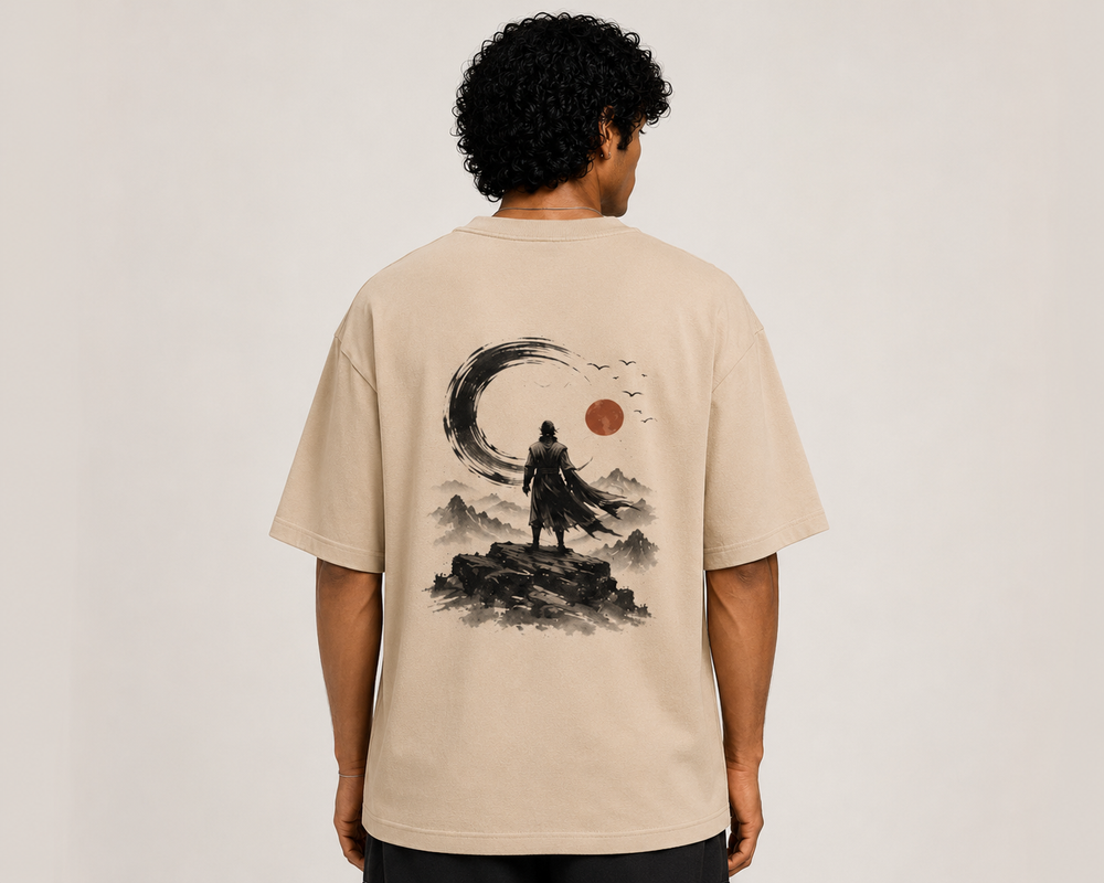 Tokiyo Lifestyle Oversized T-Shirt - TOTM009 - Beige - Image 2