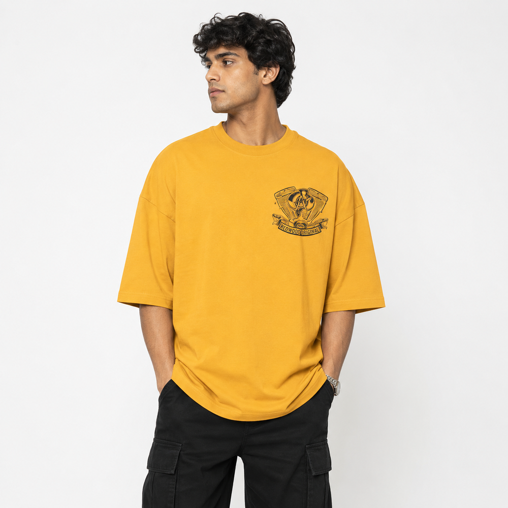 Tokiyo Lifestyle Oversized T-Shirt - TOTM022 - Mustard