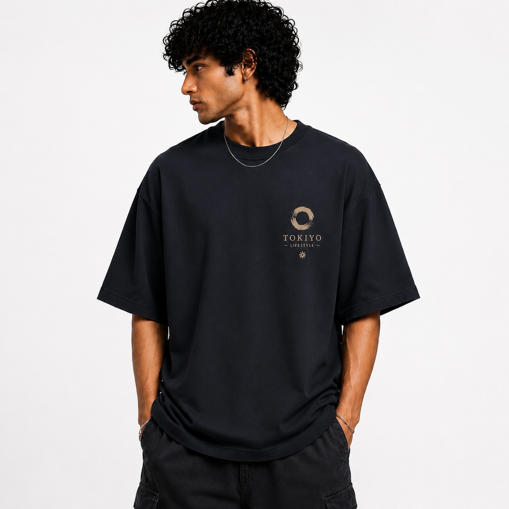 Tokiyo Lifestyle Oversized T-Shirt - TOTM028 - Black