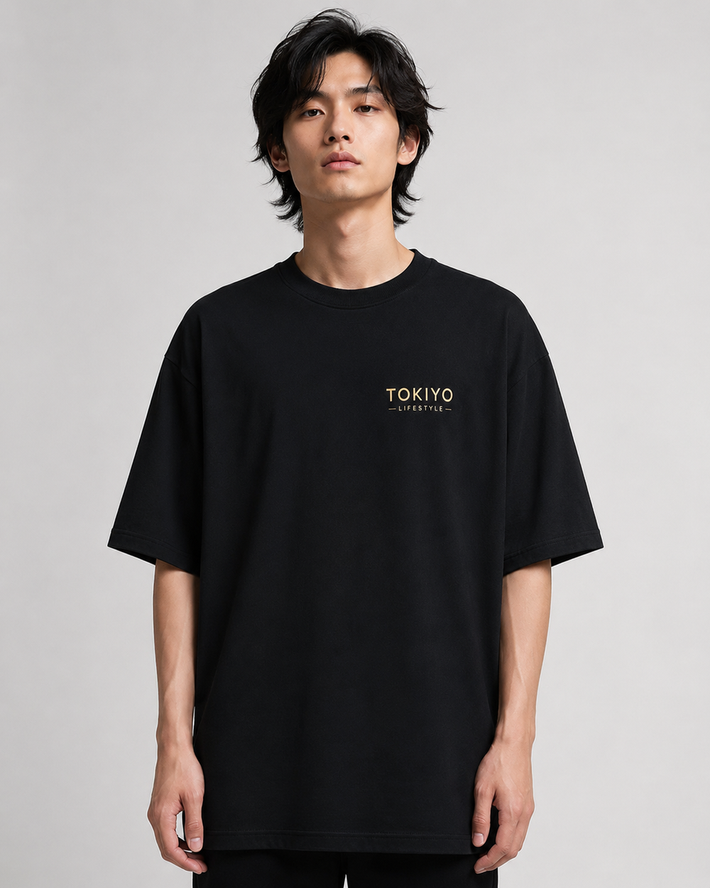 Tokiyo Lifestyle Oversized T-Shirt - TOTM010 - Black - Image 1