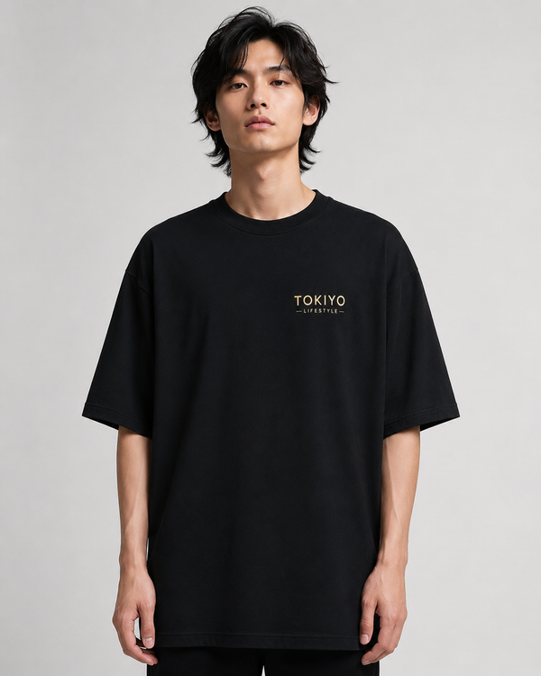 Tokiyo Lifestyle Oversized T-Shirt - TOTM010 - Black - Image 1