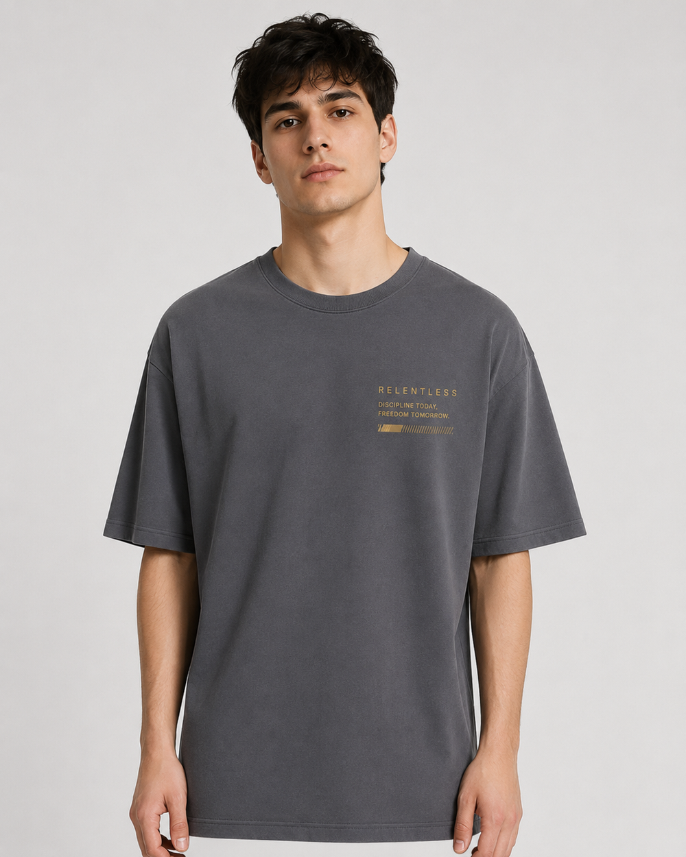 Tokiyo Lifestyle Oversized T-Shirt - TOTM013 - Dark Grey
