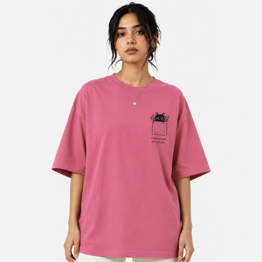 Tokiyo Lifestyle Women Oversized T-Shirt - TOVWO007 - Onion-Pink - Image 1