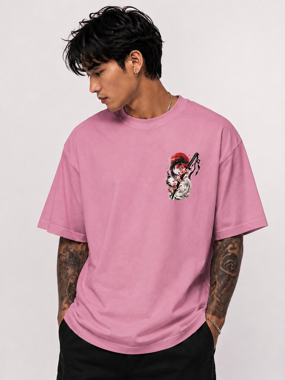 Tokiyo Lifestyle Oversized T-Shirt - TOTM015 - Onion Pink