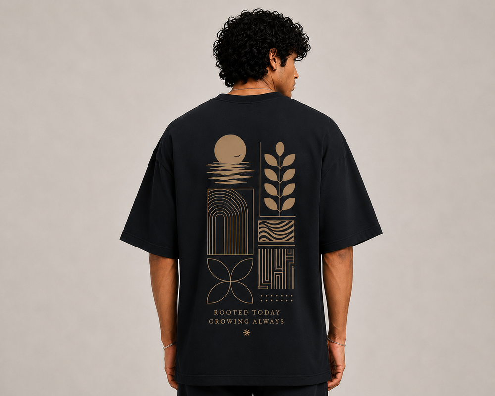 Tokiyo Lifestyle Oversized T-Shirt - TOTM007 - Black - Image 2