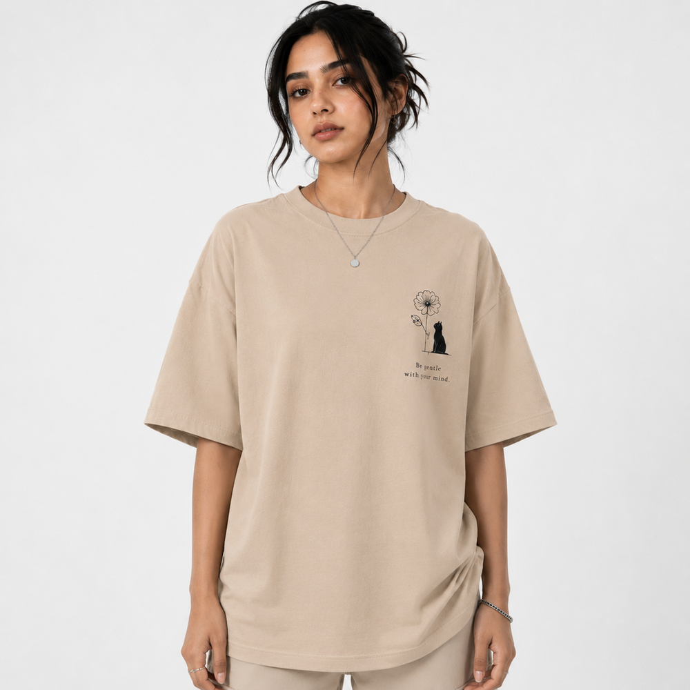 Tokiyo Lifestyle Women Oversized T-Shirt - TOVWO010 - Beige - Image 1