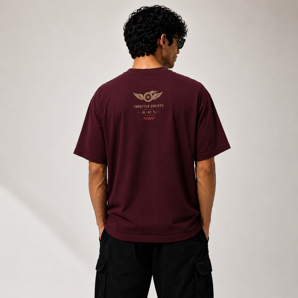 Tokiyo Lifestyle Oversized T-Shirt - TOTM039 - Wine