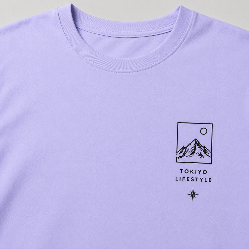 Tokiyo Lifestyle Regular T-Shirt - TRTM002 - Lavender - Image 3