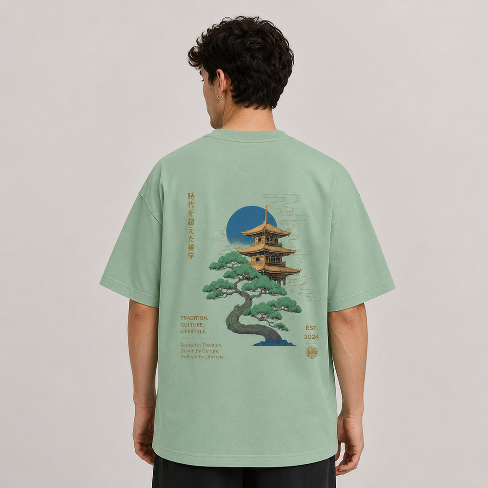 Tokiyo Lifestyle Oversized T-Shirt - TOTM008 - Pista - Image 2