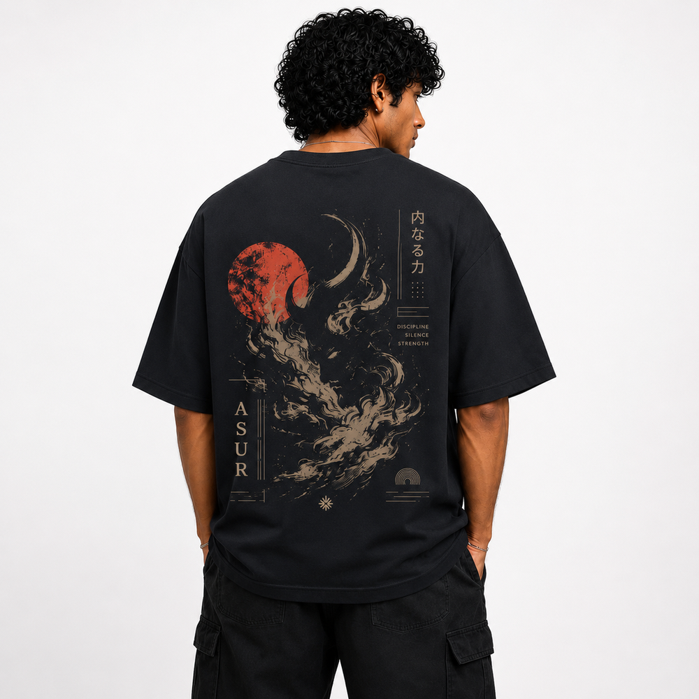 Tokiyo Lifestyle Oversized T-Shirt - TOTM028 - Black