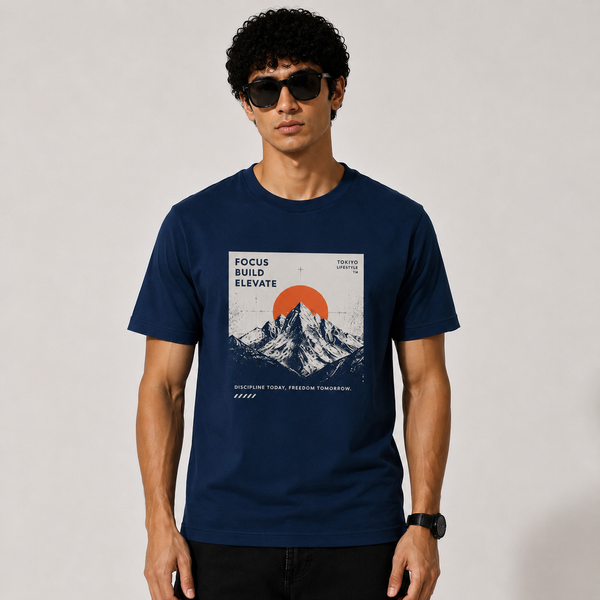 Tokiyo Lifestyle Regular T-Shirt - TRTM006 - Airforce - Image 1